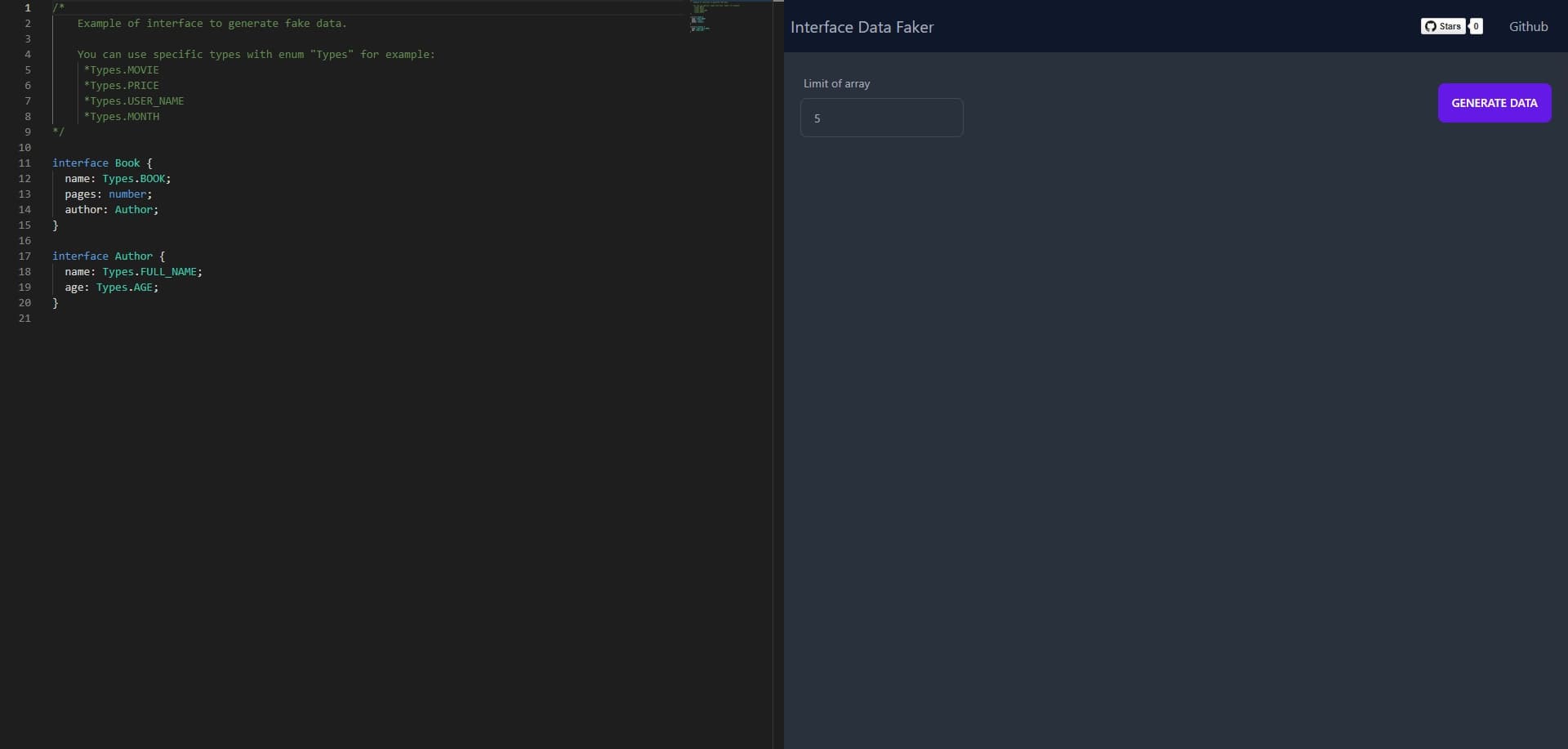 Data Faker - Fake data generator for testing